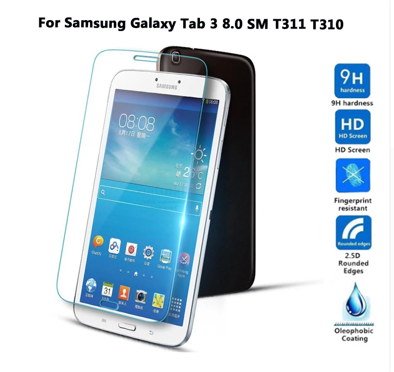 Закаленное стекло для защиты экрана для samsung Galaxy Tab 3 8,0 SM T311 T310 SM-T311 8 дюймов Защитная пленка для планшета защитный чехол - Цвет: For T311 T310