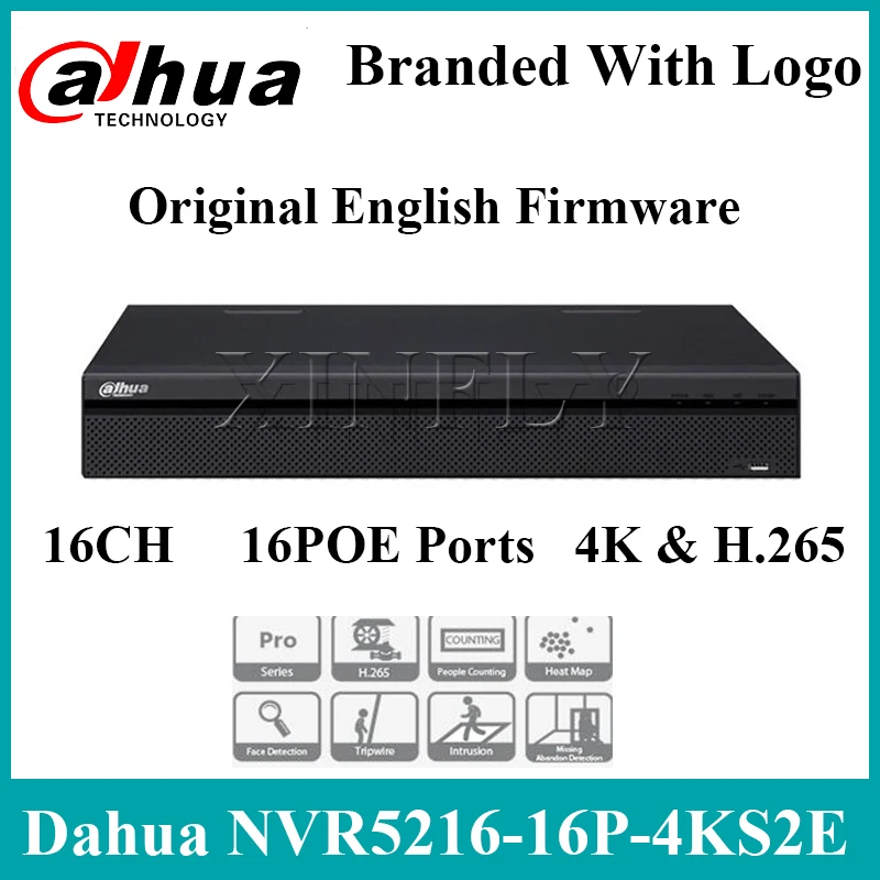 Dahua оригинальный NVR5216 16P 4KS2E 1U 16PoE 4 K & H.265 Pro сетевой видеорегистратор Замена 4KS2