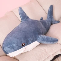 30cm blue shark reading pillow for kids plush funny toy stuffed shark children boys cushion girl animal birthday kid brinquedos