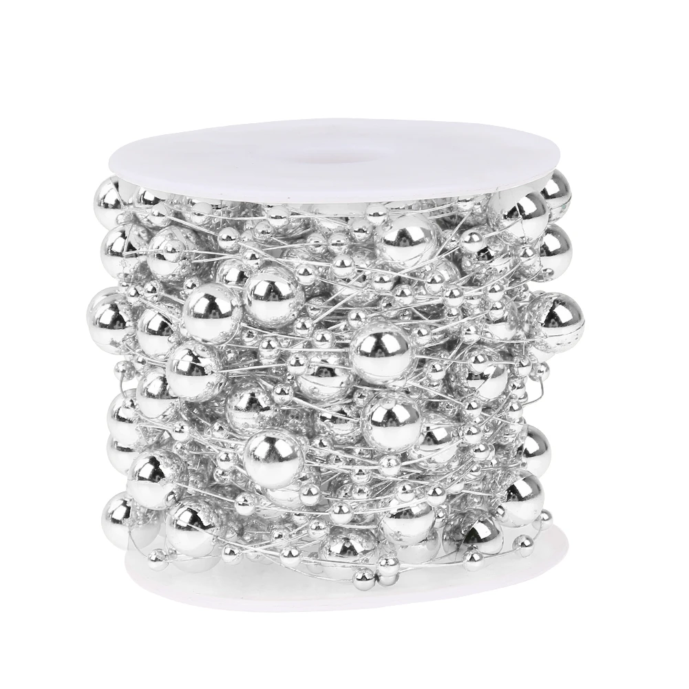 10 м/рулон золотые и серебряные круглые бусины | Дом сад