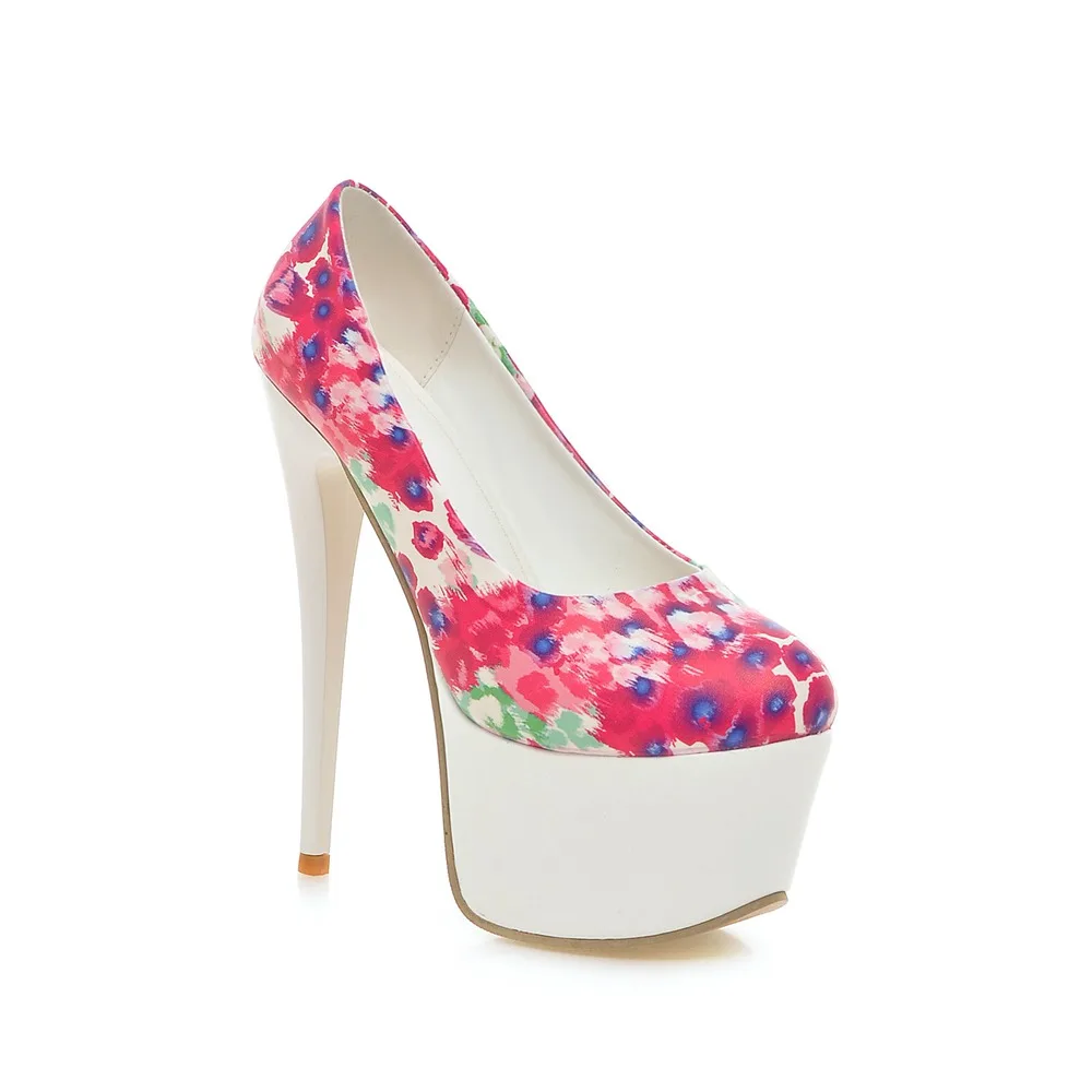 Женские кожаные летние туфли лодочки на очень высоком тонком каблуке с принтом