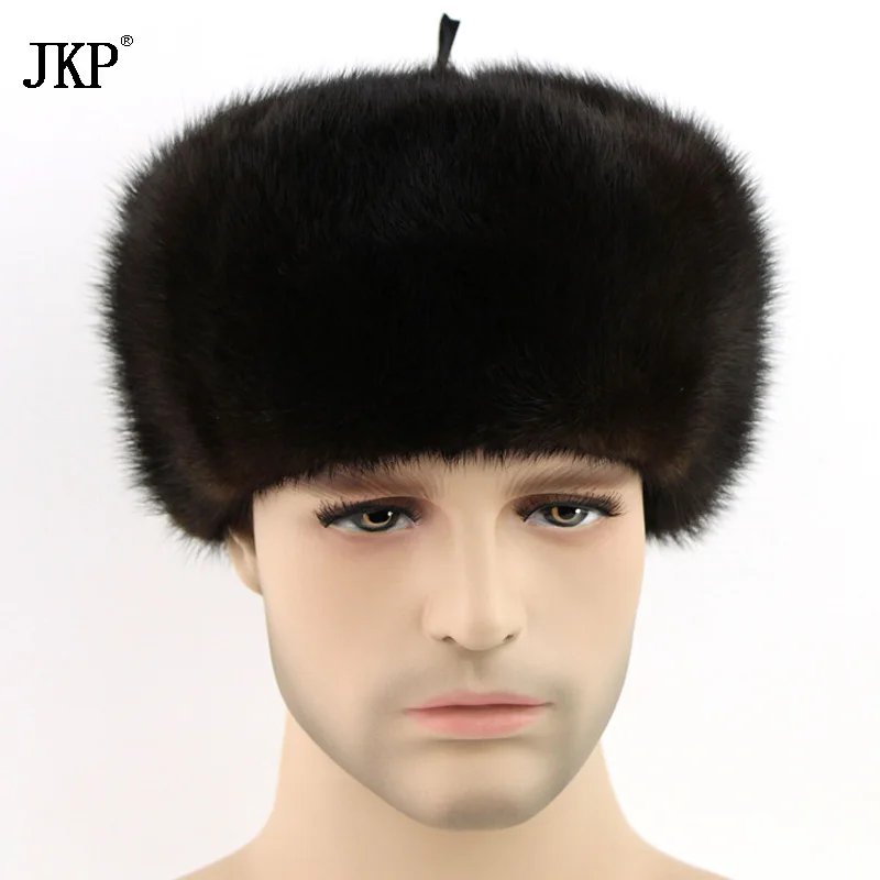 Лидер продаж Для мужчин норки меховой комплект шапка На зимнем меху шляпа