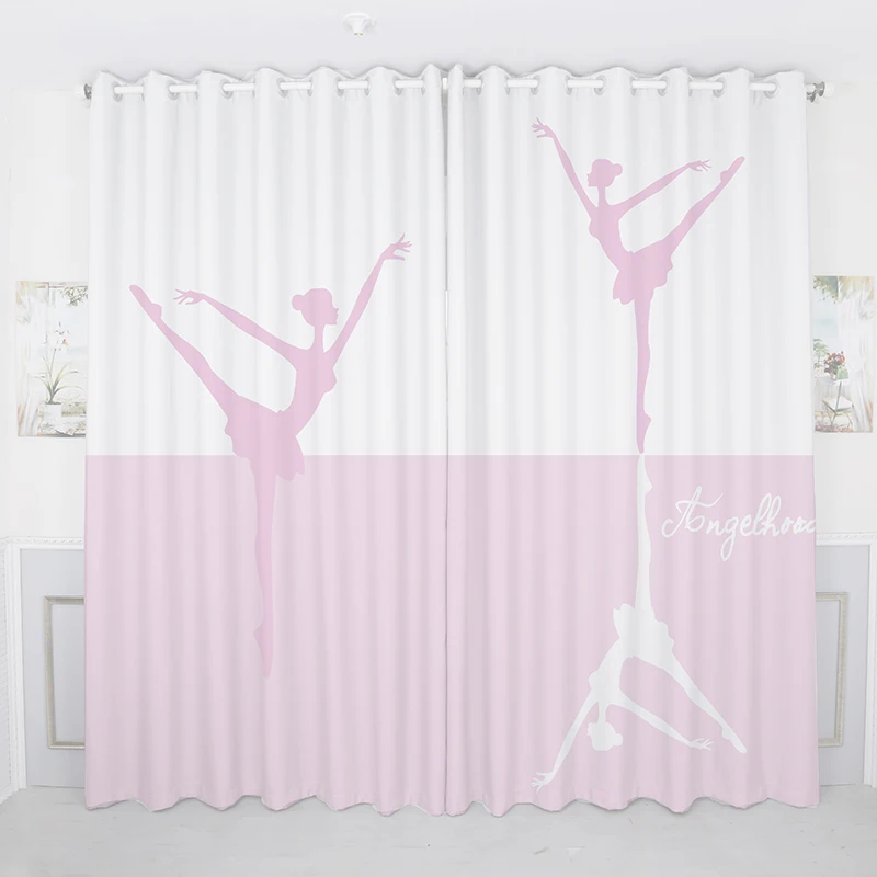 Современные 3d затемненные занавески розовые для танцев йоги девочек с узором