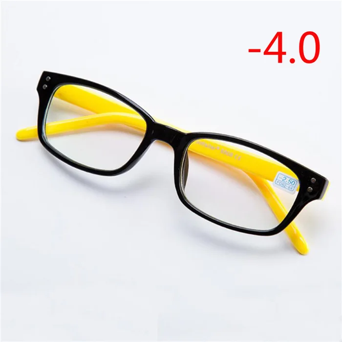 Myopia 400 Квадратные хольнитены оправа законченная близорукость очки для женщин и мужчин Оправы из поликарбоната очки для глаз-1,0-1,5-2,0-2,5-3,0-3,5-4,0 - Цвет оправы: Myopia 400