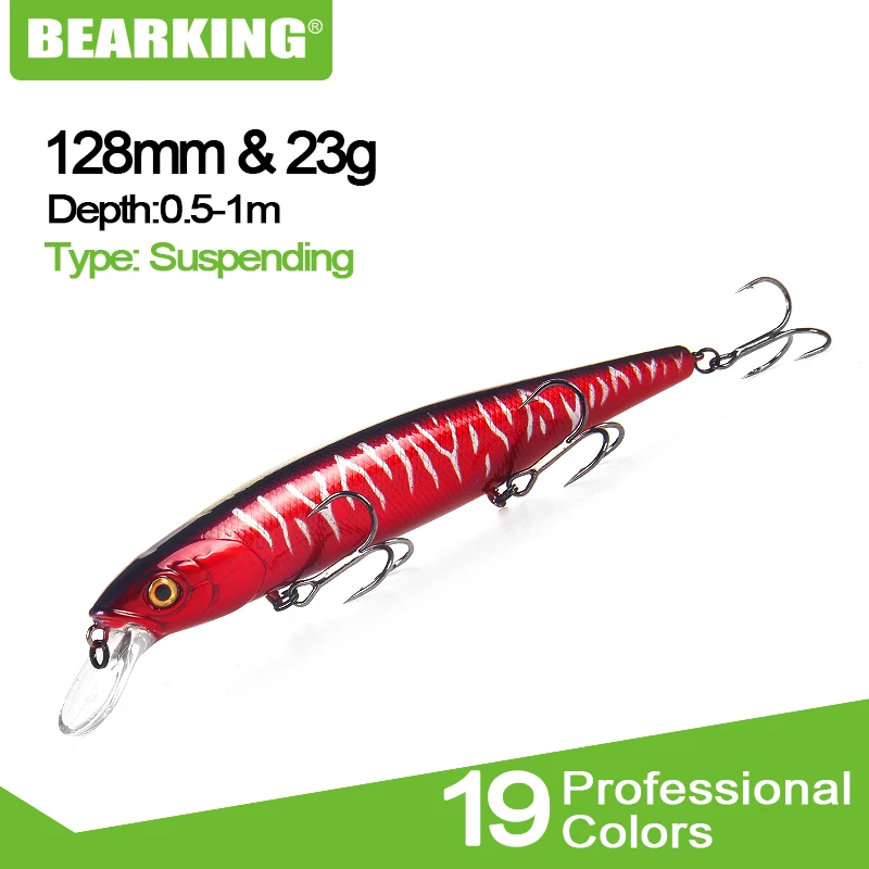 BEARKING совершенное действие 19 цветов для искусственные рыболовные приманки 128 мм 23 г приостановление гольян воблеры crankbait