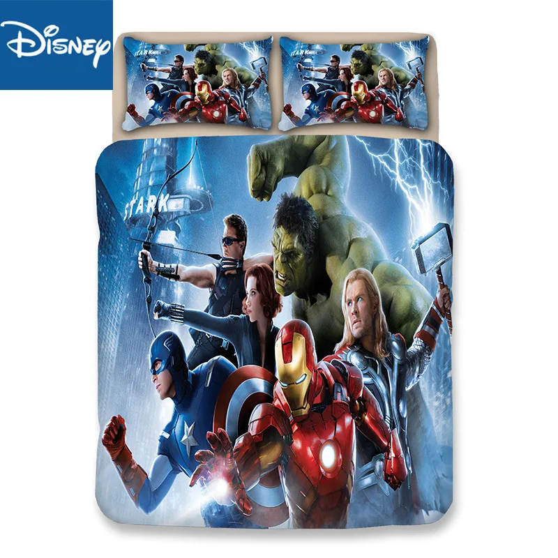 Marvel the avengers bedding set for kids bed decor king size quilt cover queen bedspread 3/4pcs children home textile promotion