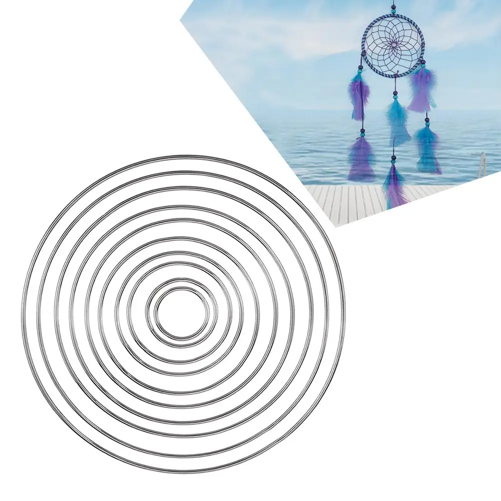 10PCS DIY Dream Catcher Materials Handmade Clothing Wedding Accessories Plating Silver Hoop Ring Dreamcatcher Metal | Дом и сад