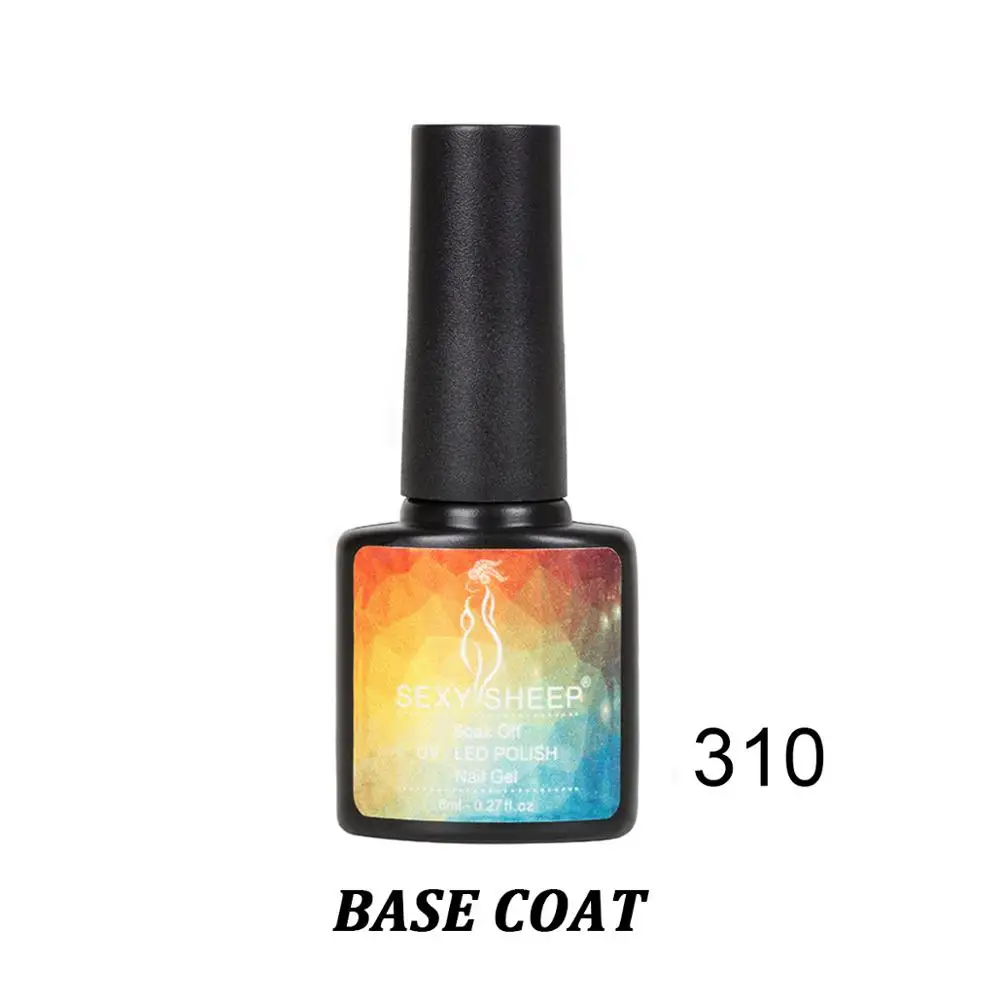 310 BASE COAT 8ML Gel Nail Polish Colorful UV Gel Soak Off Gel Polish Semi-Permanent Varnish Red Black Gray Green Nail Color Manicure Nail Art - Цвет: 310 BASE COAT