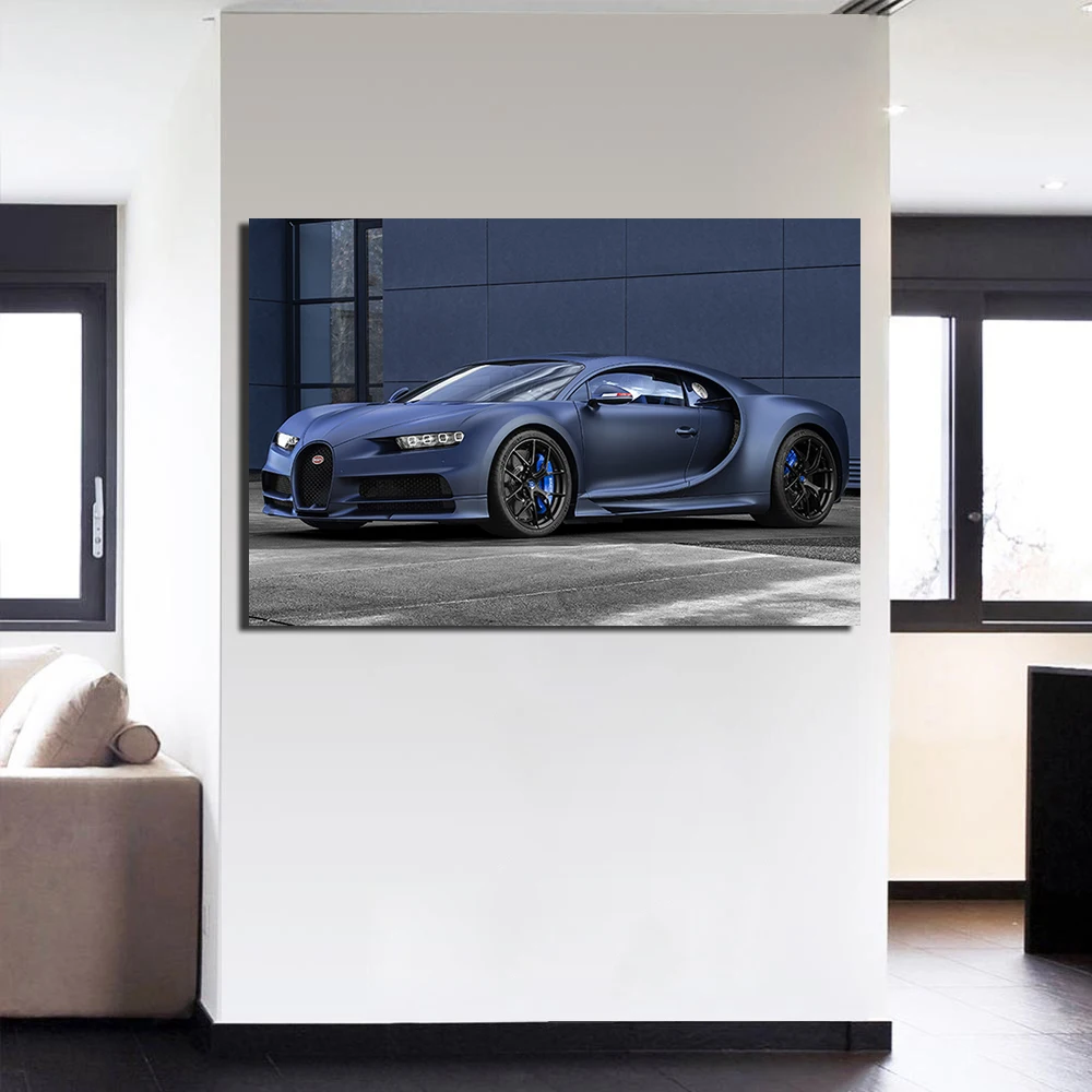 Bugatti Chiron Sport 110 Supercar плакаты холст печать картины с рамкой настенное Искусство