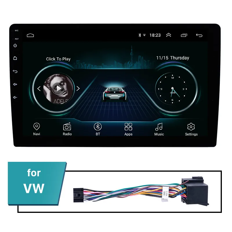 for VW ISO cable Seicane 2Din Android 8,1 10," gps Автомагнитола для универсальных Nissan VW Toyota Kia rio hyundai Suzuki Honda головное устройство Поддержка Wi-Fi - Цвет: for VW ISO cable