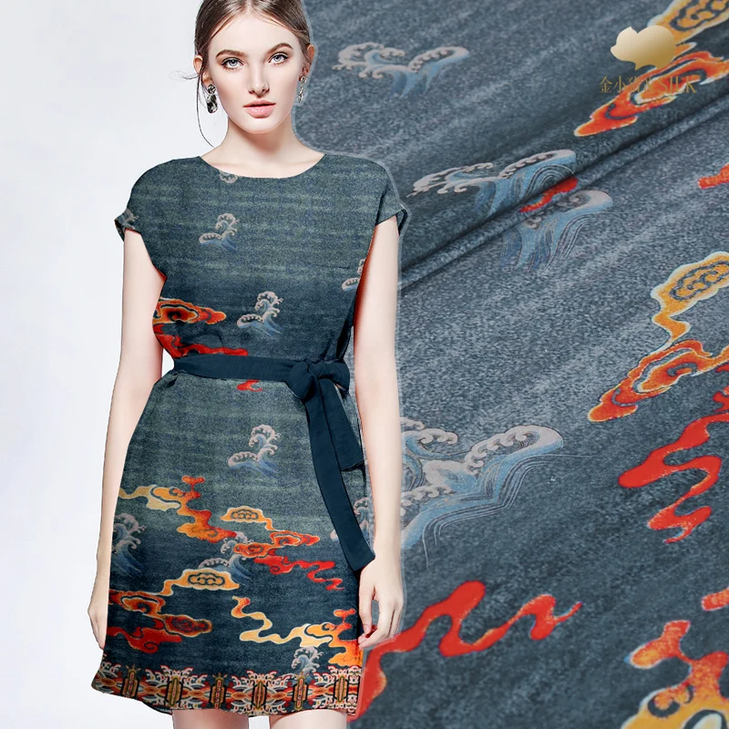 Retro heavy silk linen fabric soft delicate skirt cheongsam chinese natural wholesale cloth | Дом и сад