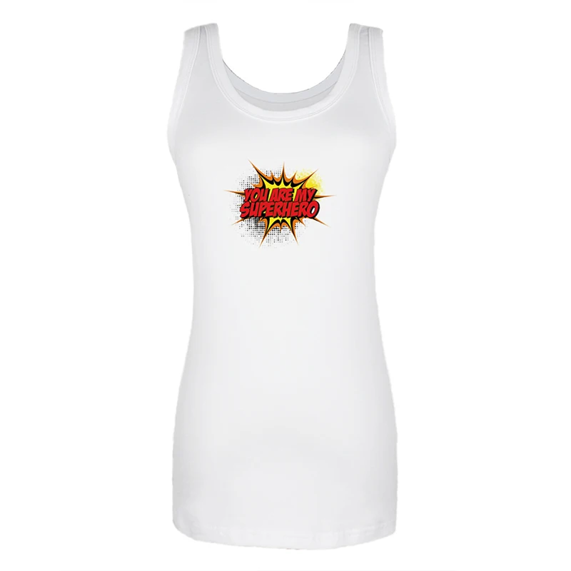 Майка женская с надписью Super hero белый пикантный жилет без рукавов BAM Hero ZAP You are my