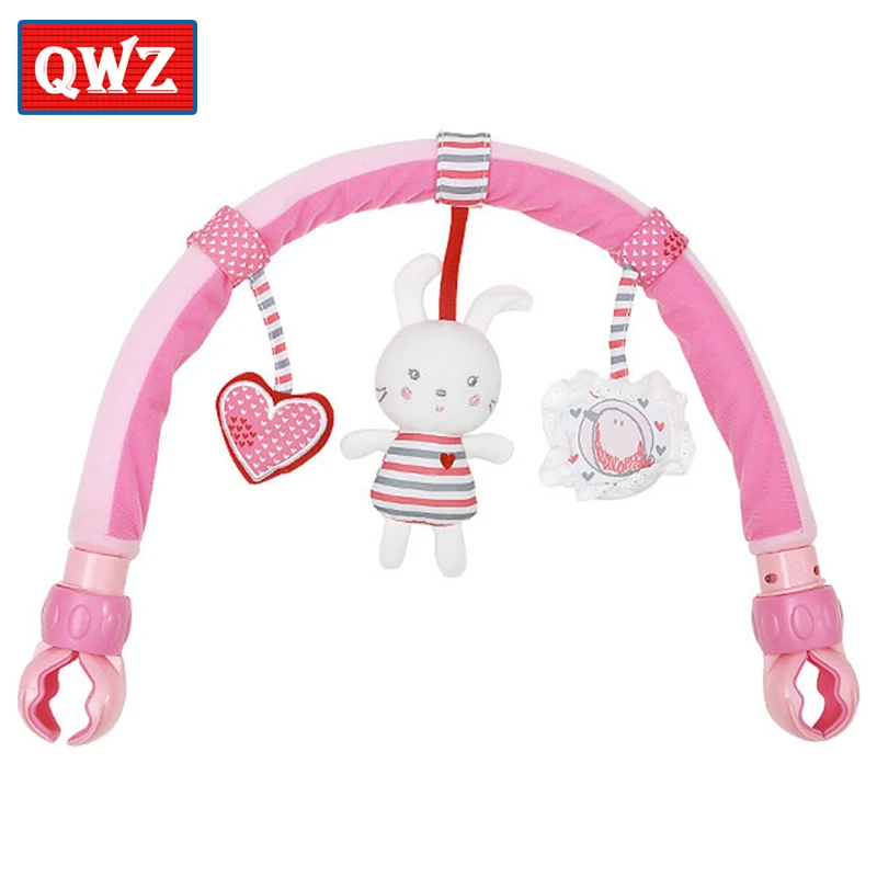 QWZ048 QWZ 1 шт. Детские Висячие синий слон и розовый кролик музыкальная игрушка кровать и коляска игрушка детская погремушка подарки - Цвет: QWZ048