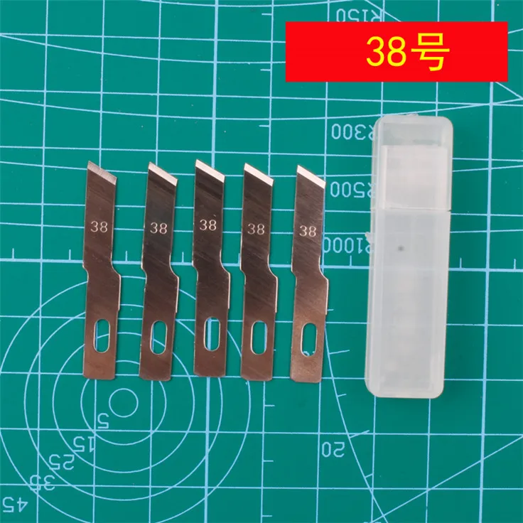 38 style blade 5pcs Нескользящие металлические 5 Лезвия для резьбы по дереву инструменты еда скульптура гравировка нож для канцелярские творческие принадлежности - Цвет: 38 style blade 5pcs