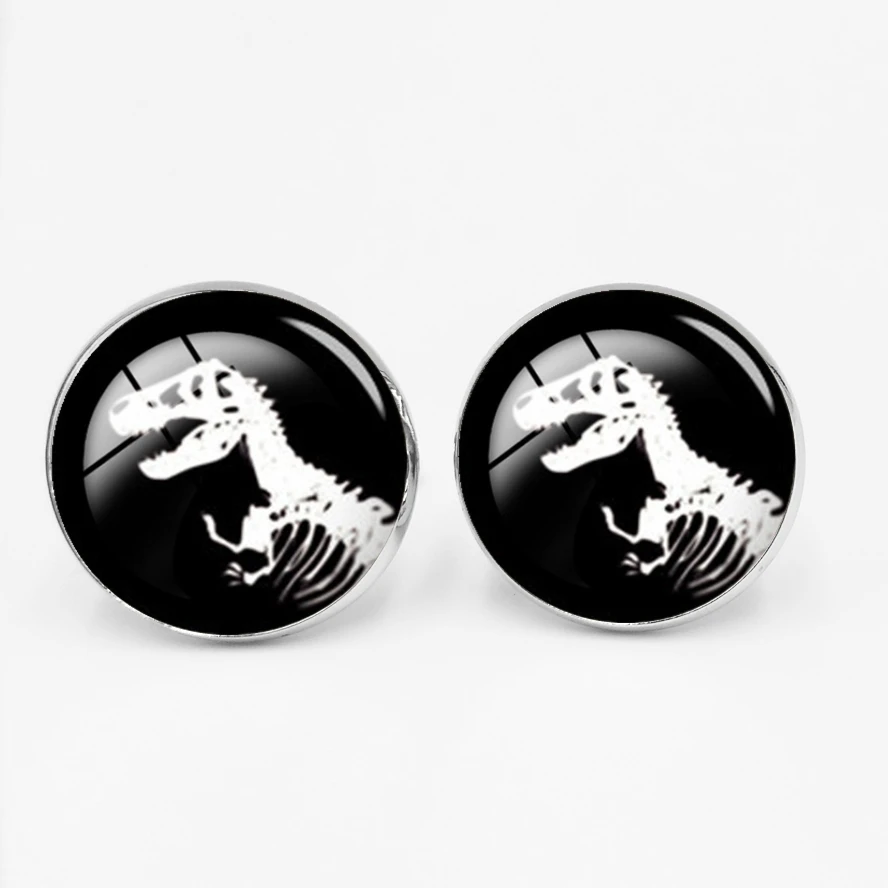 2019 креативные запонки динозавра Юрского периода стеклянная каюта Мужская Кнопка