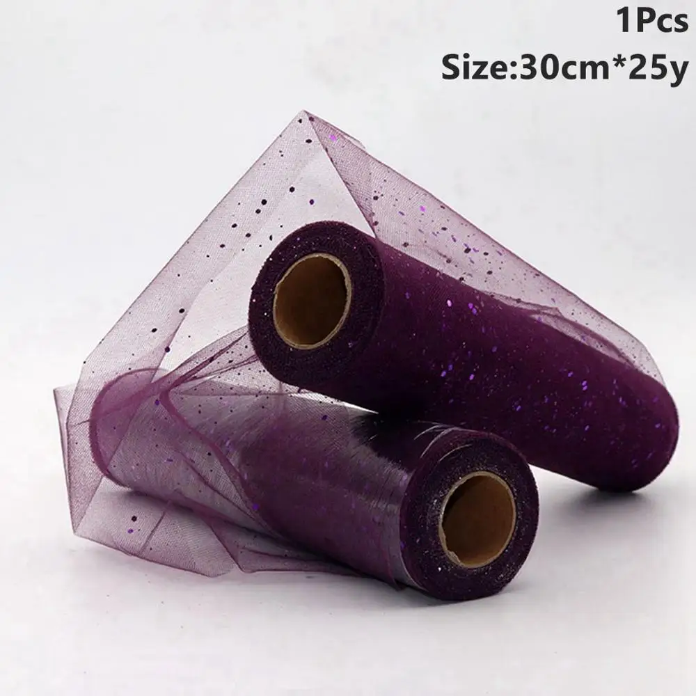 Tulle Roll 40 Taoup 5 см 15 см 30 см органза тюль в рулонах для свадьбы Вечерние Декор день рождения Babyshower блесток сетка тюль рулон ткани ленты 25 ярдов DIY - Цвет: Tulle Roll 40