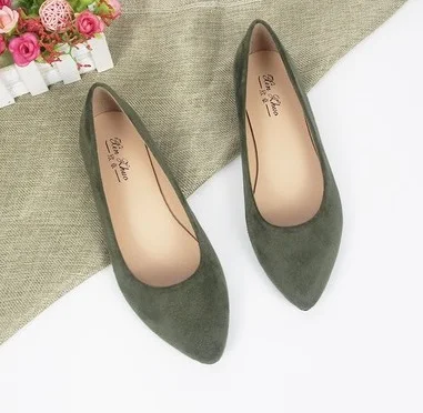 Простые женские мокасины; feminino sapatos; большие размеры 44; 3; TPR; туфли на плоской подошве с острым носком; лоферы на мягкой подошве с закрытой пяткой; летняя дышащая обувь из флока - Цвет: green