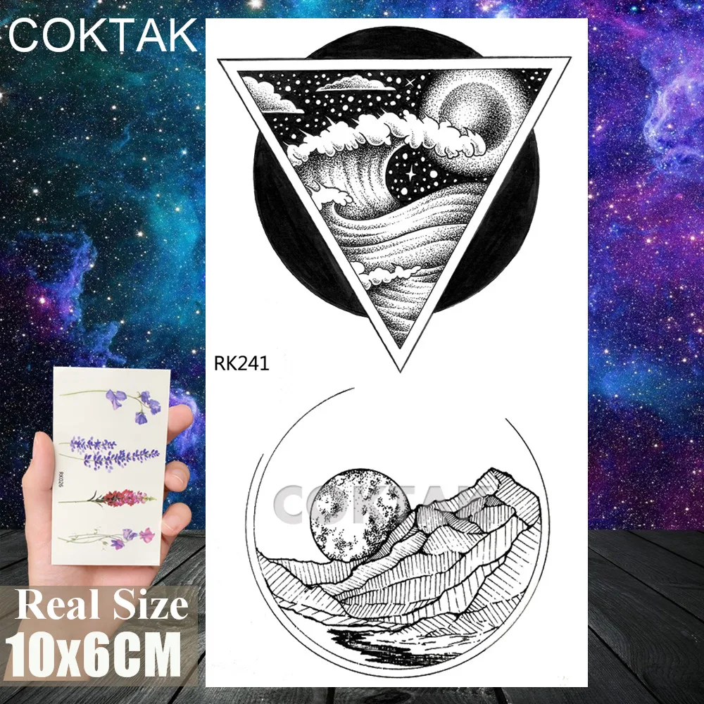 CRK241 Планеты лес Руки Временные татуировки цепи поддельные ювелирные изделия боди-арт руки татуировки реалистичные моющиеся геометрические татуировки для взрослых - Цвет: CRK241
