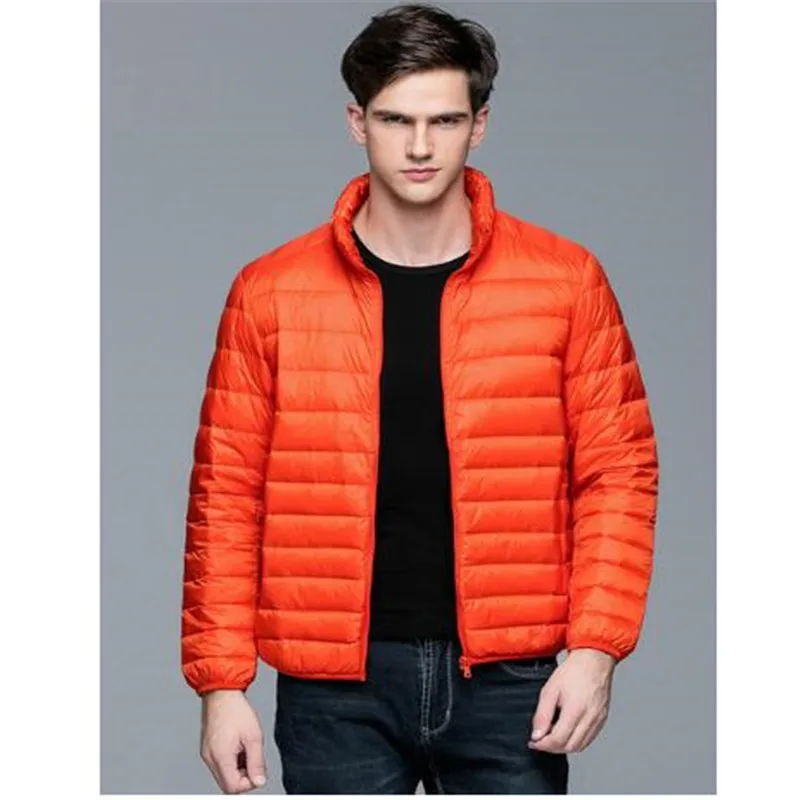 

HOT! Autumn Winter man Duck Down Jacket Ultra Light Thin Plus Size Spring Jackets Men Stand Collar Outerwear Coat