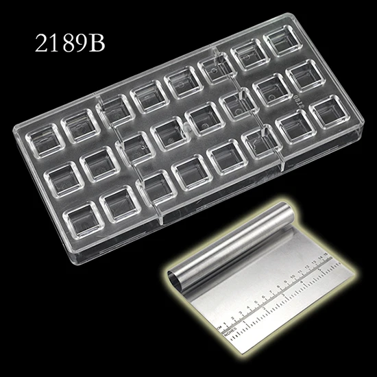2189BGD 3D форма кубика поликарбонатная форма шоколада инъекции PC Сладкий Леденец, пудинг желе форма для выпечки, сделай сам Кондитерские инструменты - Цвет: 2189BGD