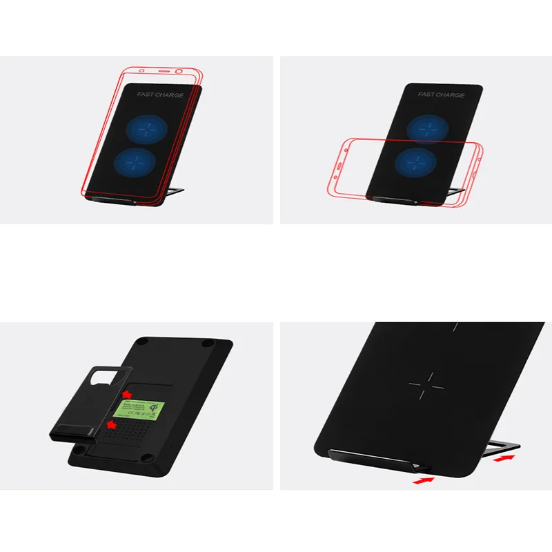 Быстрое беспроводное зарядное устройство Qi 2 в 1 Подставка для Samsung S9 Plus Note 8 iPhone X