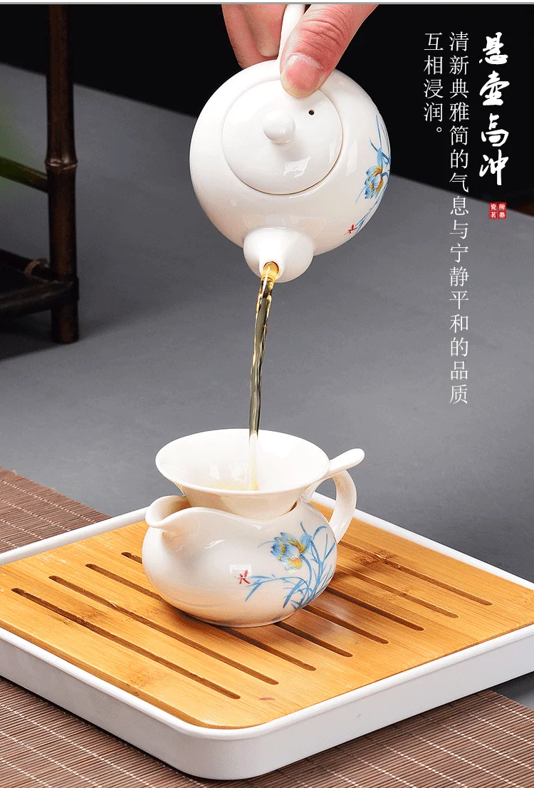 Китайский чайный сервиз Gaiwan голубой и белый фарфор Чайный набор кунг-фу Супница керамическая чашка для чая здоровье чайный горшок чайная чашка мастер чашки