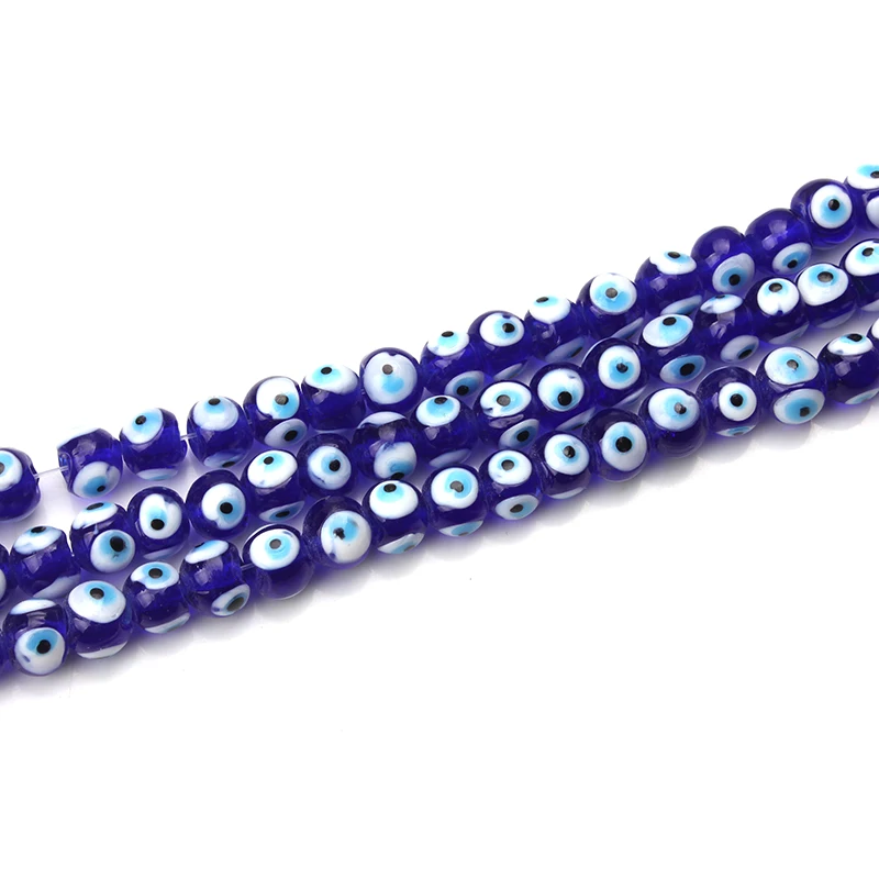 Круглые бусины злой глаз для браслета ожерелий бижутерии 1 нить 6/8/10/12 мм|glass round