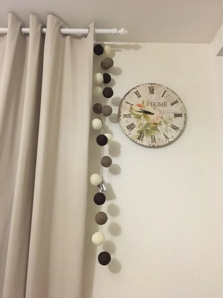 20 шариков/шт. Кремово белый дым серый хлопковый шар гирлянды сказочные огни