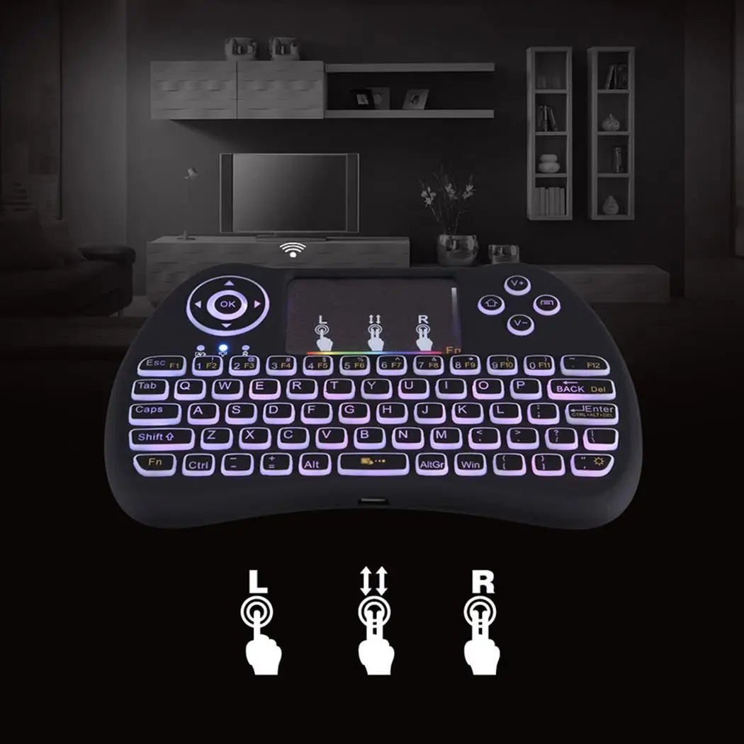 92 Keys 2.4GHz Backlit Wireless Touchpad Keyboard Mouse For PC/Television H9 keys wireless with Touchpad. | Компьютеры и офис
