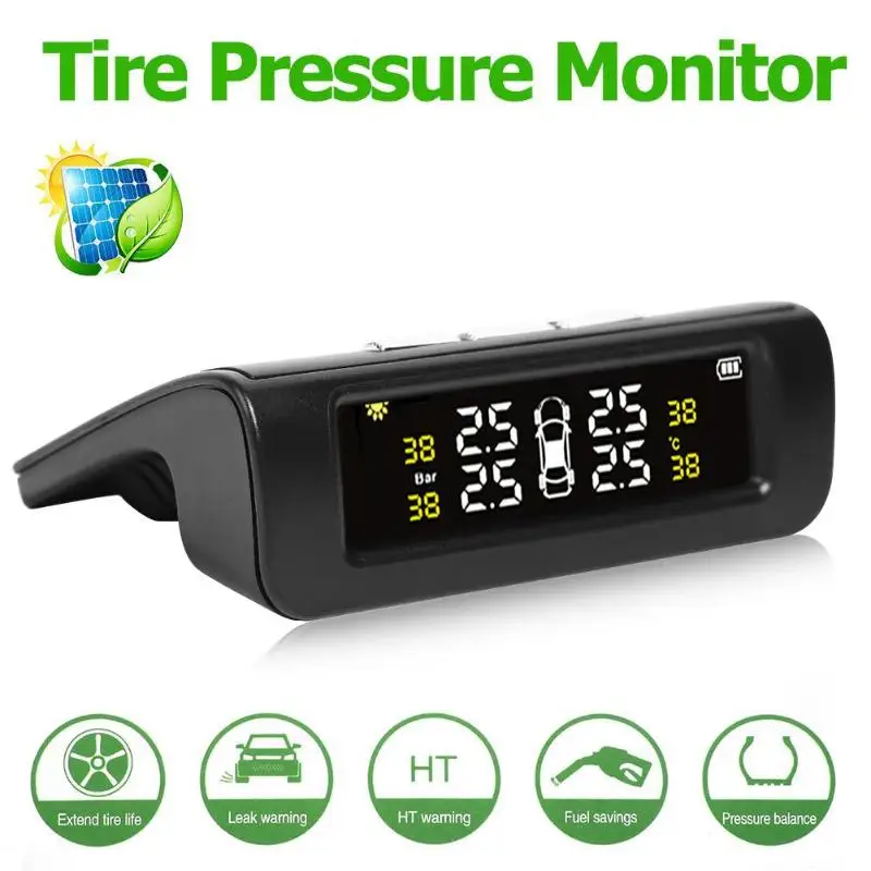 USB солнечная зарядка автомобиля TPMS система мониторинга давления в шинах цифровой