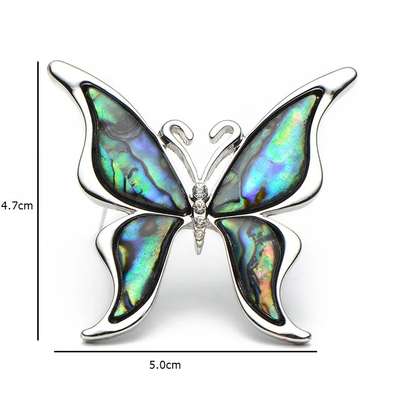 Металлическая брошь в виде бабочки из натуральной ракушки сплав насекомое