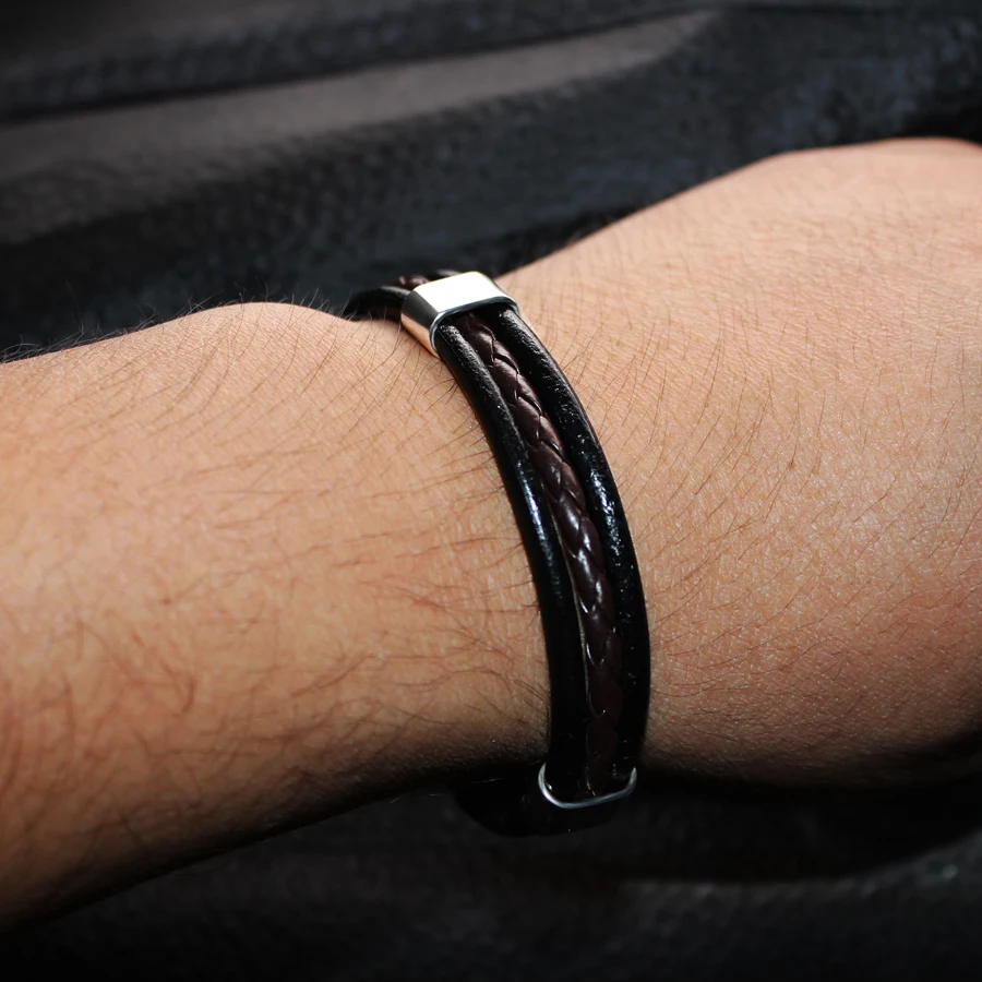 Кожаный многослойный Высококачественный Браслет из цинкового сплава с