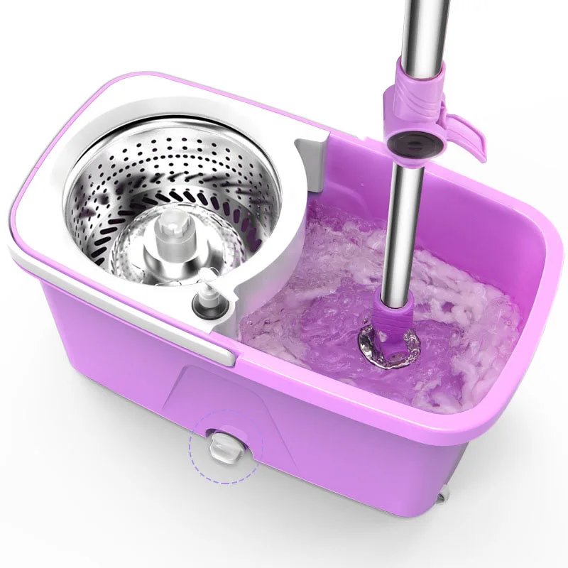 MAGIC UNION Hand Pressure Double Drive Mop Reinforced Large Bucket Moving Wheel Stainless Steel Telescopic Handle Set | Дом и сад