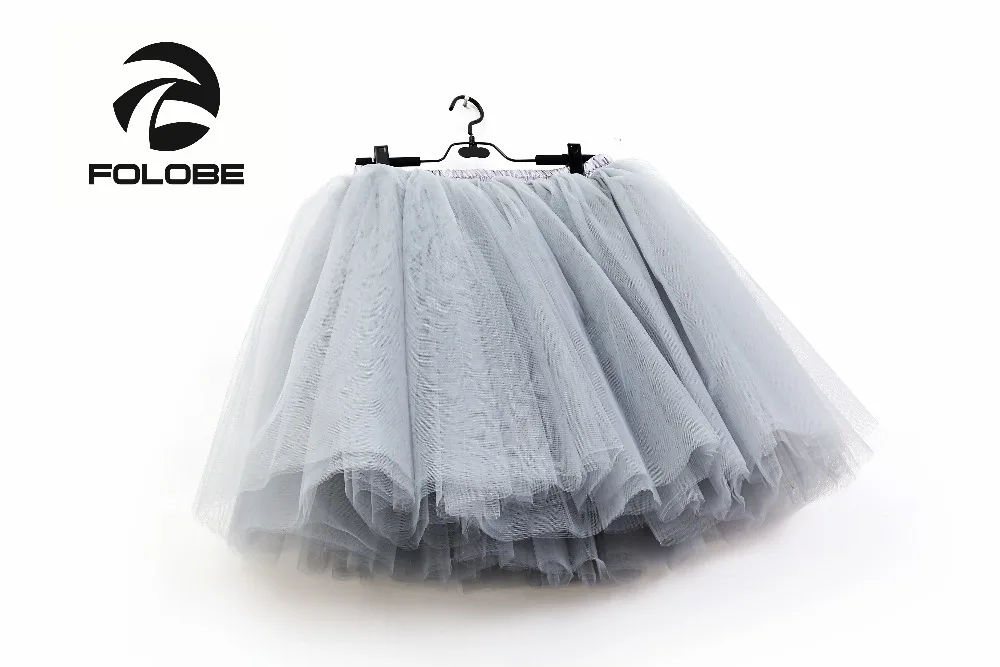 

FOLOBE Gray Ballet Tutu Tulle Skirts Womens Adults High Waist Skirt Dancewear Vintage Lolita Petticoat faldas saias