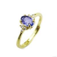 lanzyo 925 sterling silver blue tanzanite rings trendy natural jewelry simple style open new fine wholesale j040601agts