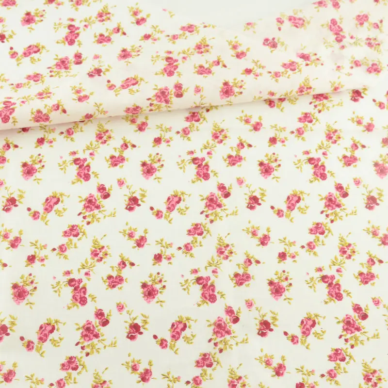 2016 News Printed Red Floral Designs Teramile Fabrics Fat Quarter Cotton Fabric Home Textile for Patchwork Doll Colthing Crafts | Дом и сад