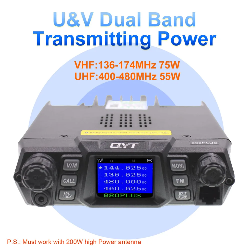 QYT KT 980 plus Walkie Talkie 75W VHF / 55W UHF Dual Band Quad Standby 980Plus Car Radio Mobile Ham Radio|radio mobile|radio radiopower radio |