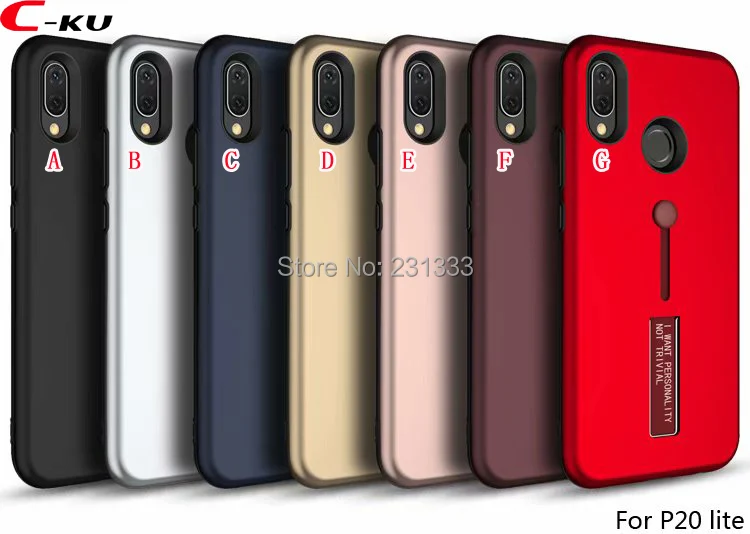 C-ku гибридный жесткий чехол для ПК из ТПУ Huawei P20 LITE PRO Y3 2018 Y6 Y9 P Smart Stand сменный
