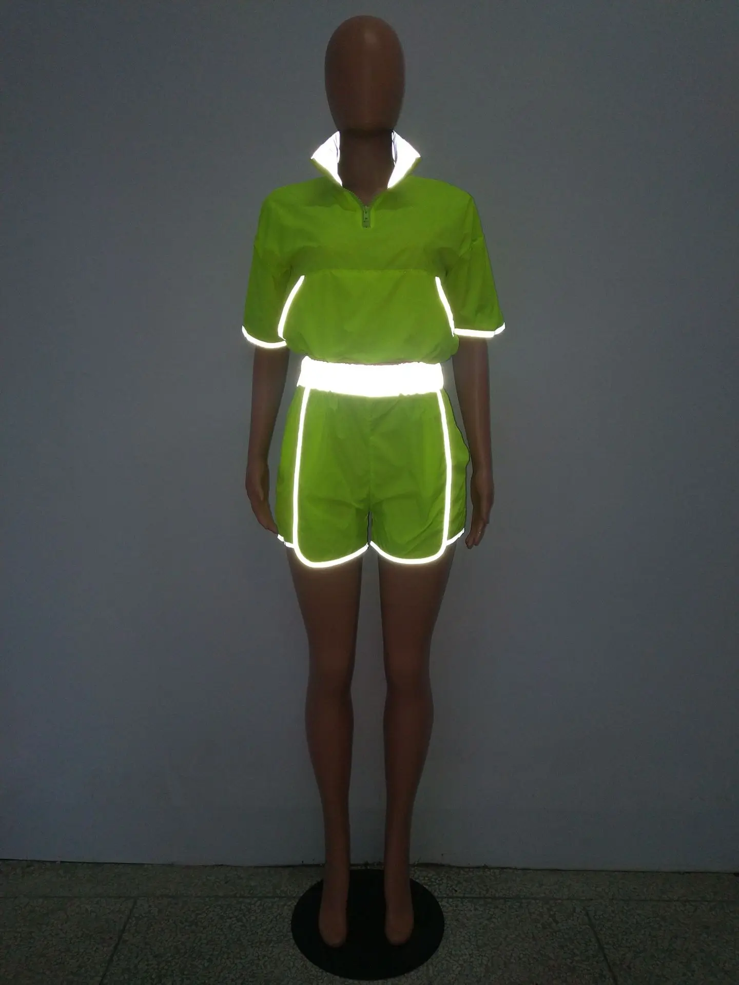 Летний повседневный комплект из 2 предметов свободная Светоотражающая ночная