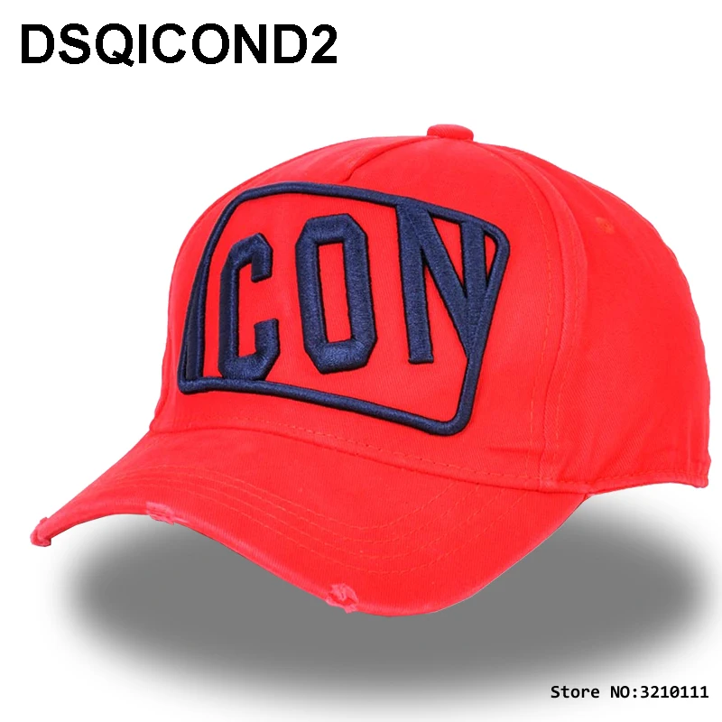 DSQICOND2 брендовые головные уборы DSQ однотонные с буквенным рисунком бейсболка для