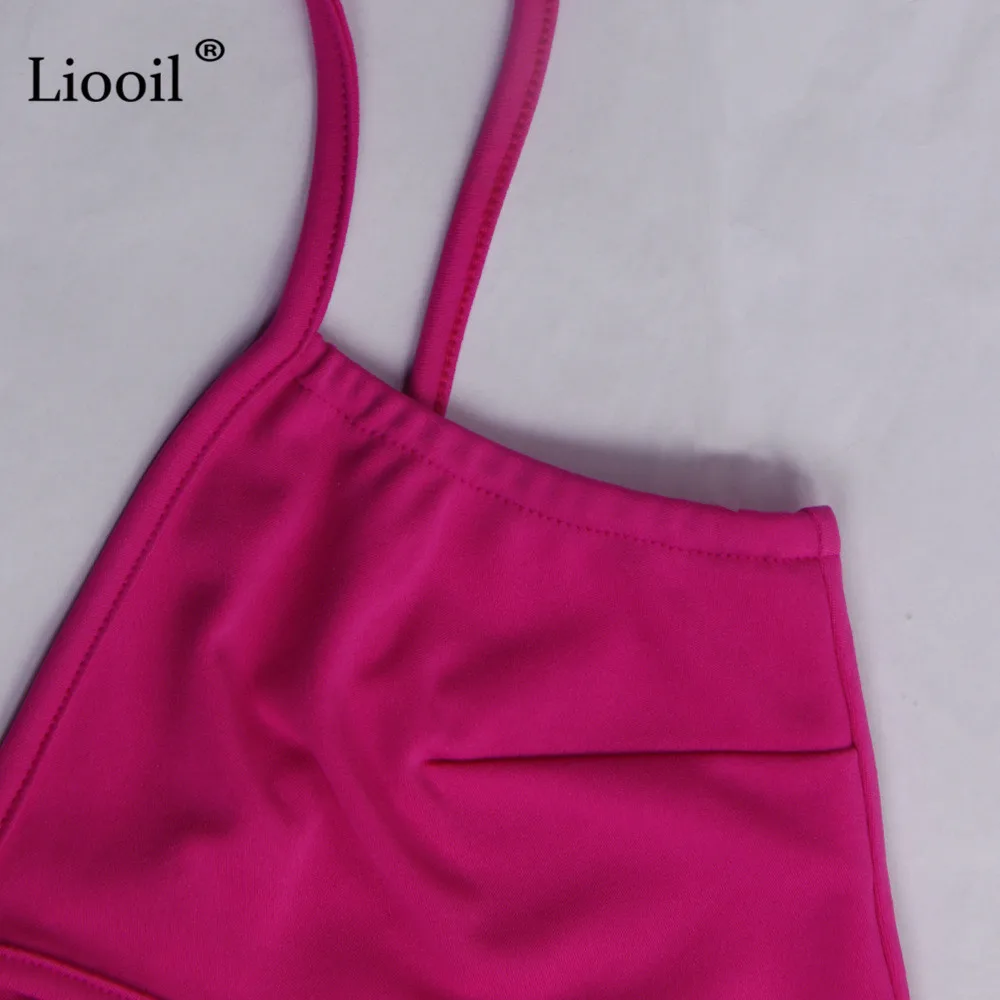 Liooil, сетчатый клубный комплект из двух предметов, женский,, сексуальный топ и штаны, v-образный вырез, неоновый зеленый, 2 предмета, с оборками, наряды, комплект размера плюс, подходящий комплект