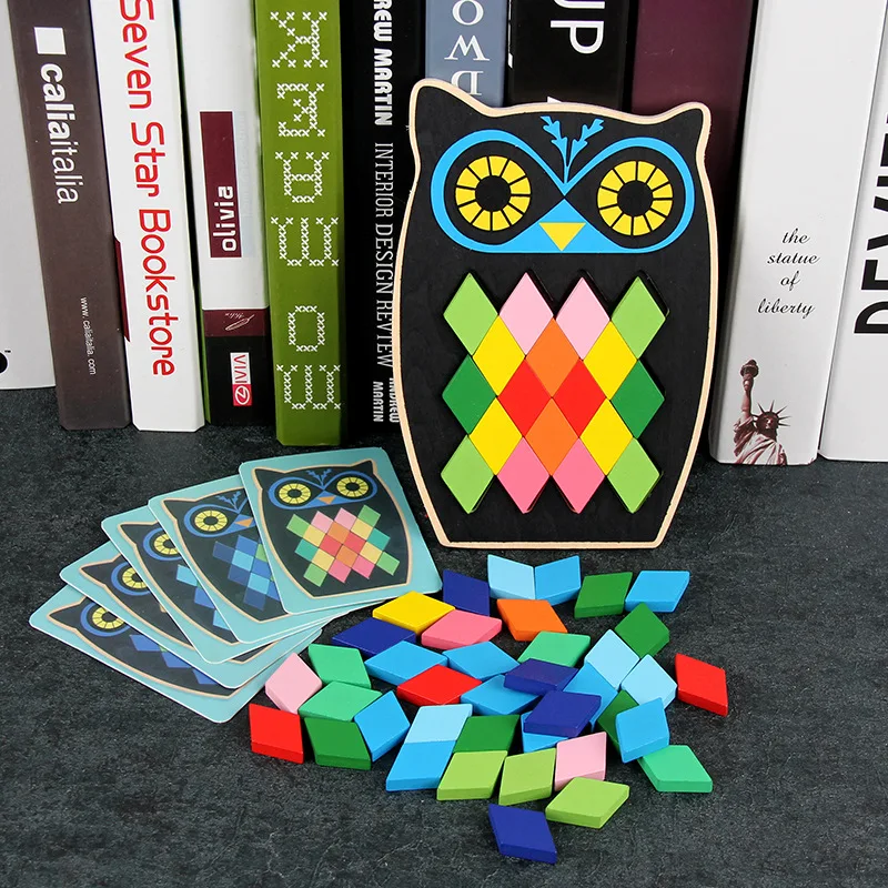 3D пазлы в виде совы/рыбы деревянные Игрушки для раннего развития красочная доска