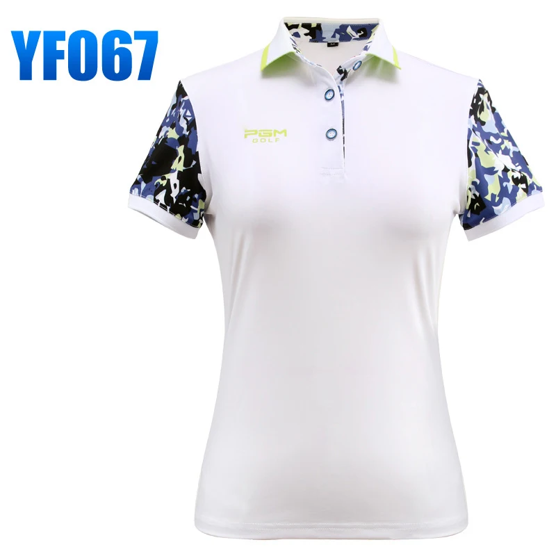 PGM Golf Polo T-shirt Women Camouflage Elasticity Brand Breathable Anti Sweat Women's Sport Clothes Free Shipping | Спорт и