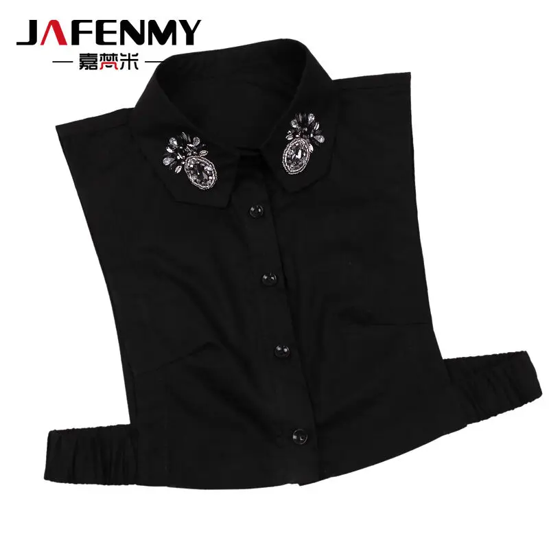 Имитация рубашки с ложным воротником женская блузка белый шифоновый съемный