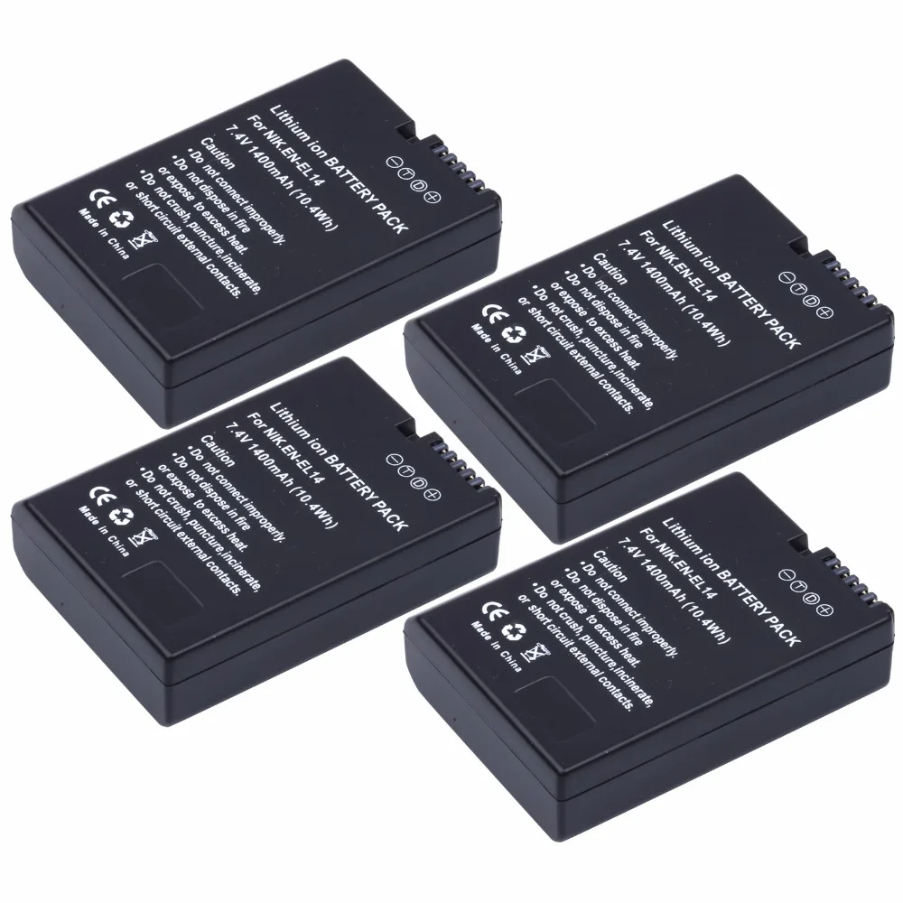 4 шт. PROBTY EN-EL14 EN EL14 EN-EL14a батарея для Nikon P7800 P7700 P7100 D3400 D5500 D5300 D5200 D3200 D3300 D5100 D3100 Df.
4 шт. PROBTY EN-EL14 EN EL14 EN-EL14a батарея для Nikon P7800 P7700 P7100 D3400 D5500 D5300 D5200 D3200 D3300 D5100 D3100 Df.