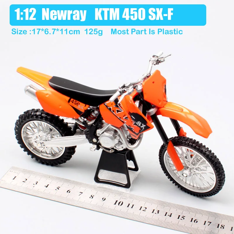 1/12 масштаб Newray KTM SXF 450 SX-F Мотоцикл Велосипед эндуро гоночный Мотокросс Грязь литья под давлением Миниатюрные модели автомобилей детские игрушечные колеса