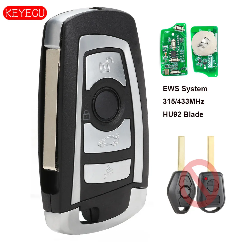Пульт дистанционного управления Keyecu для BMW EWS 325 330 318 525 530 540 E38 E39 E46 M5 X3 X5 HU92 ID44/PCF7935 3