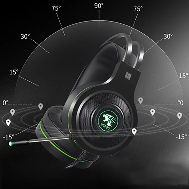Earphones Gaming Headset gamer wired game Headphones luminous headphone with microphone LED For Computer PC | Электроника
