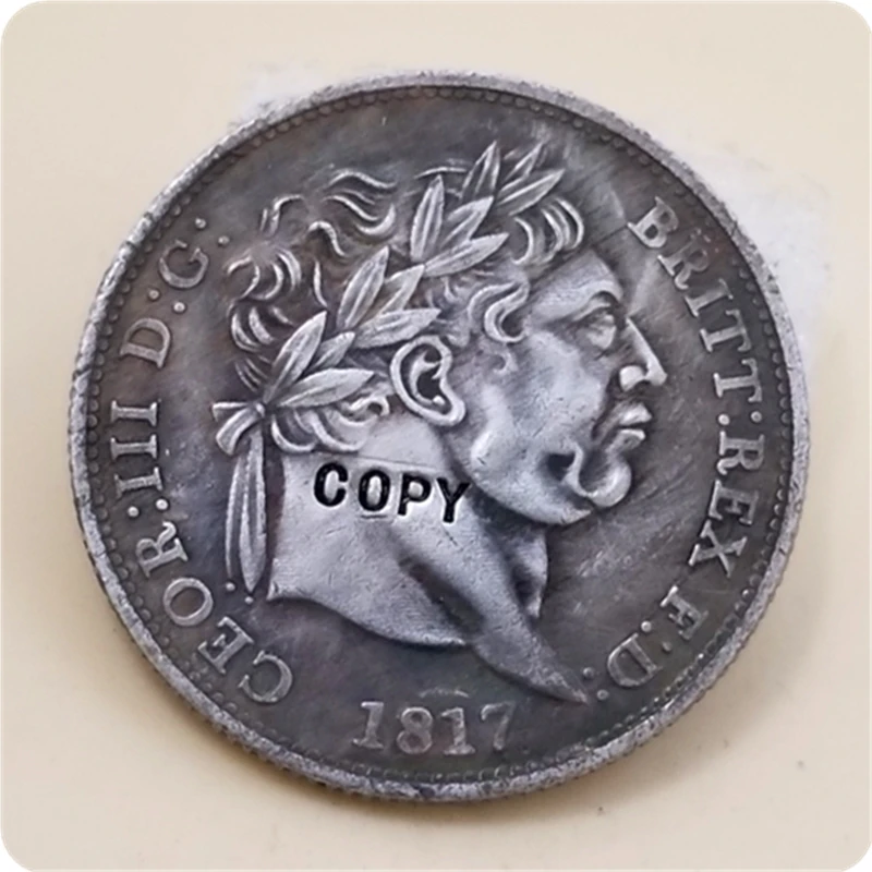 1817 Великобритания 1 шиллинг Джордж III имитация монеты бесплатная