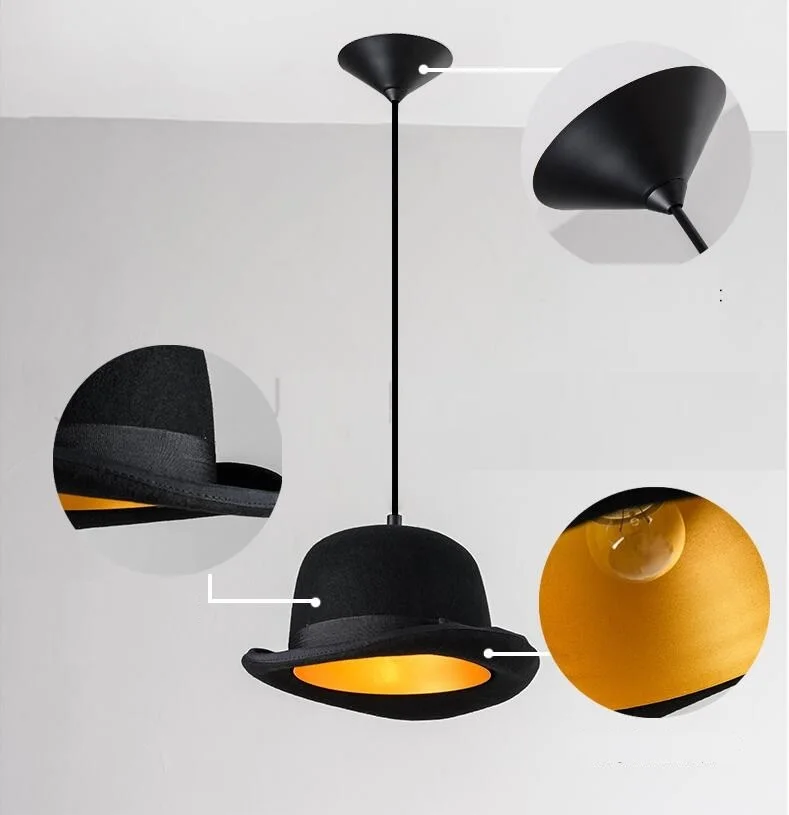 DOXA Style Loft Industrial Pendant Lamp Black Hat Vintage Lights Dining Room Kitchen Luminairea Iron Lamparas Lustre | Освещение